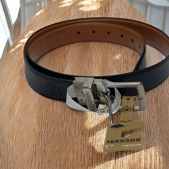 Dockers Men's synthetic Leather  brown/black belt size L  38-40 reversible - Picture 1 of 6